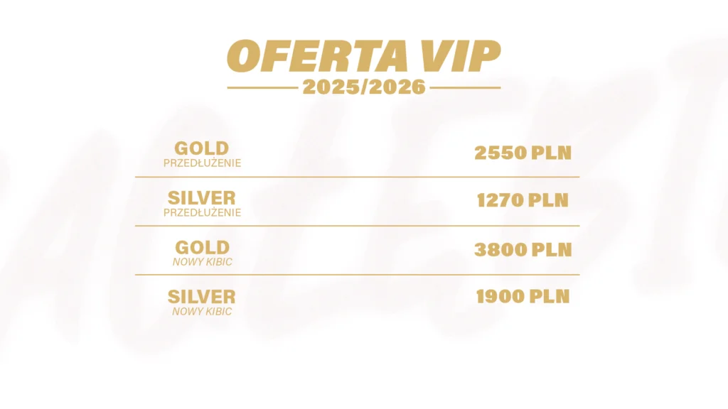 Oferta VIP karnety cennik